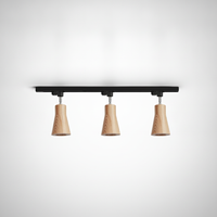 Track Ceiling Light Wood and Metal, GU10 Base, Hardwired