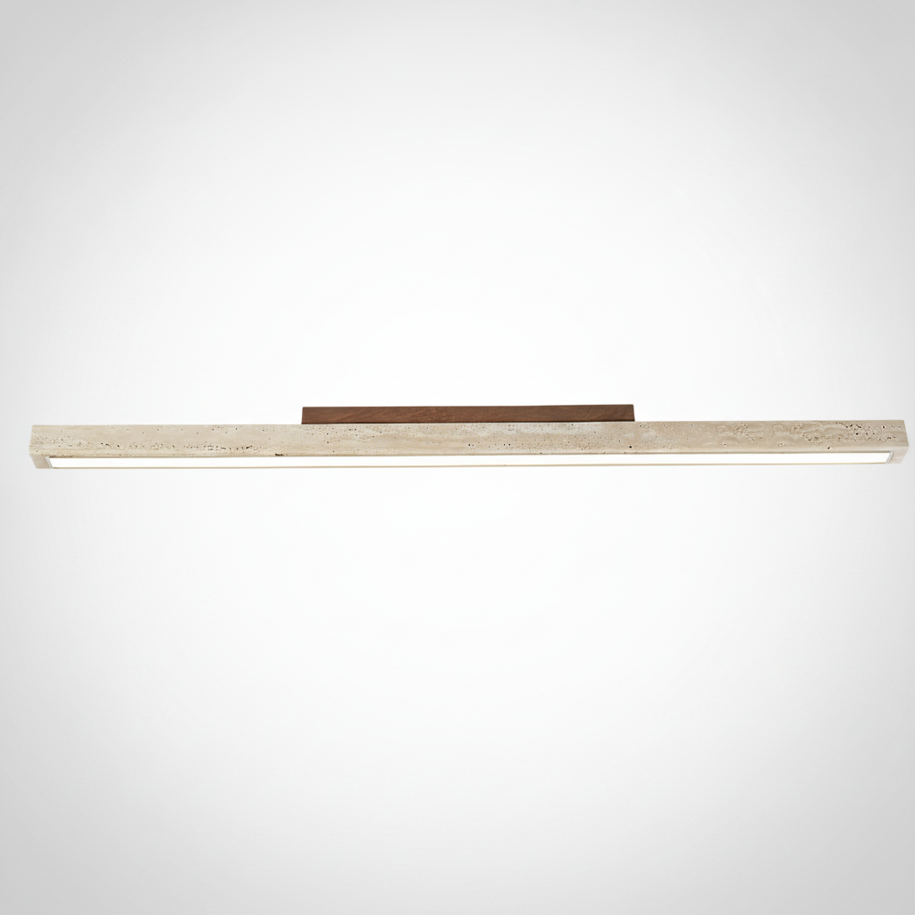 Modern Organic Travertine Column Flush Mount Ceiling Light