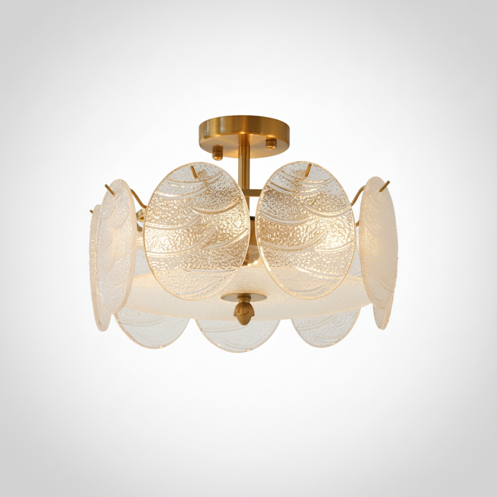 Sue-Anne Ceiling Lamp, Copper, Glass, E14 Base