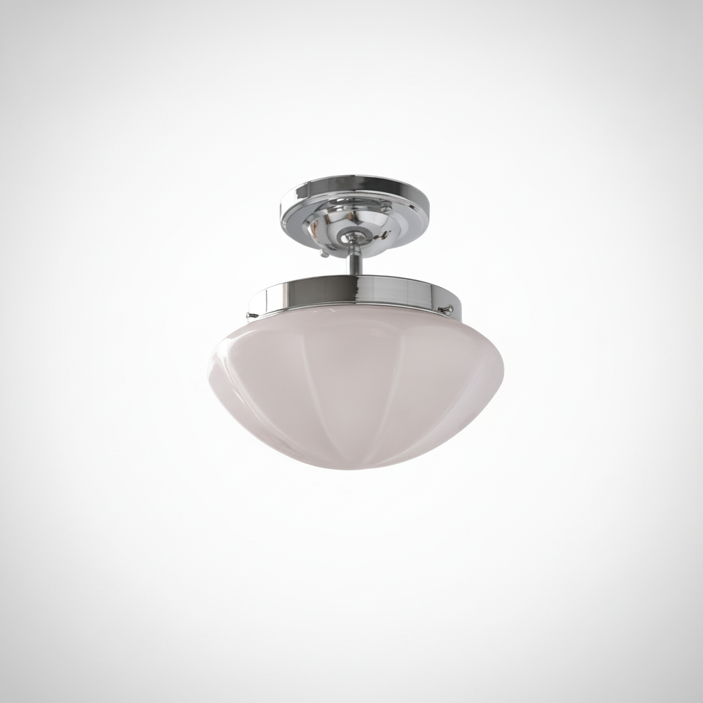 Mini Ceiling Pendant Light Art Deco Metal Glass, E26 Base, Hardwired