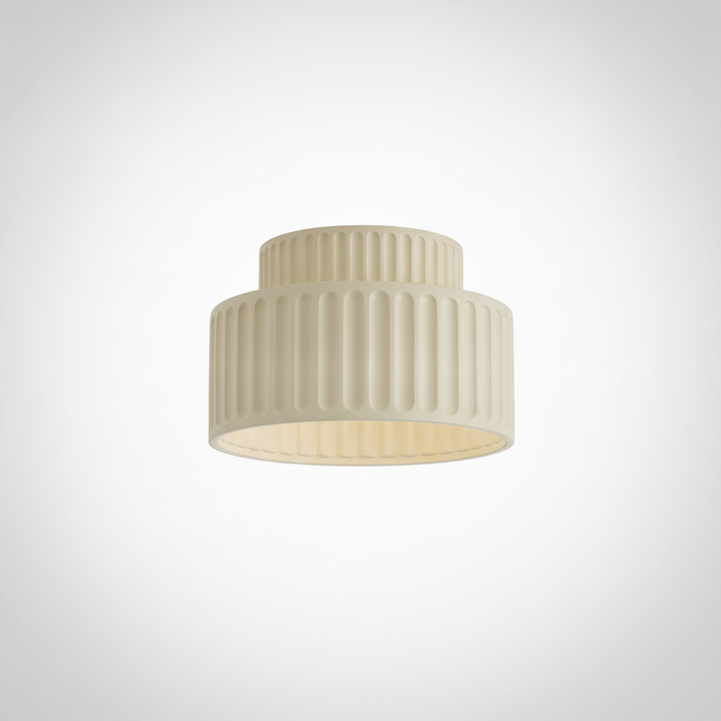 Flush Mount Ceiling Light Pleated Acrylic Resin Metal