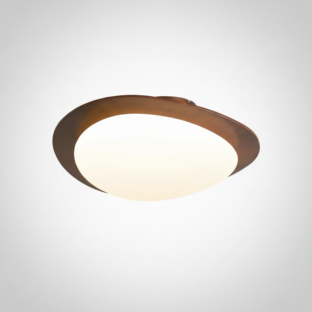 Flush Mount Ceiling Light Pebble Wood Integrated LED