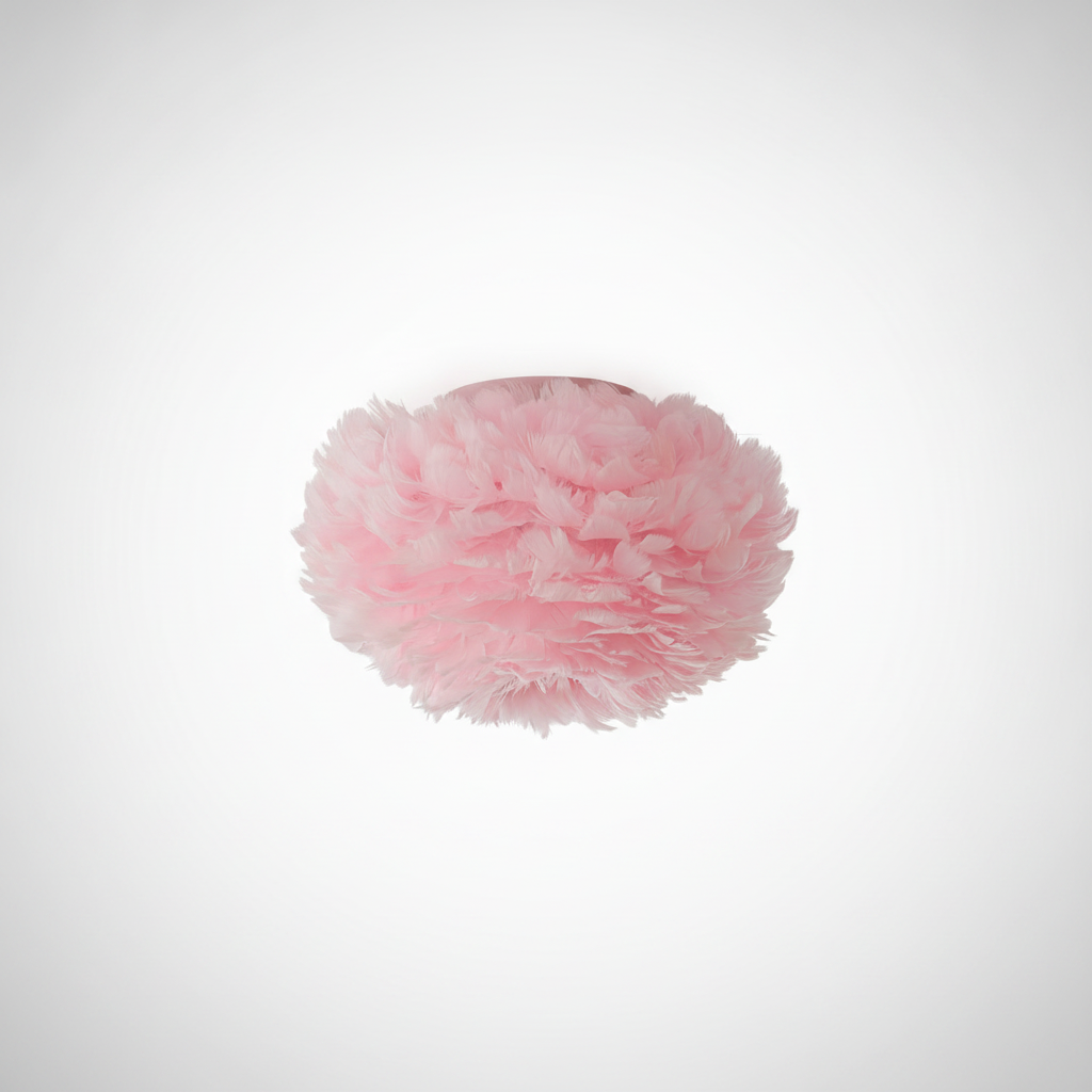 Feathered Ceiling Lamp, Metal, E26 Base