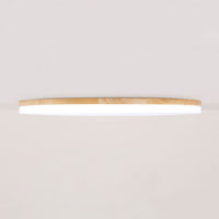 Plafonnier LED Rond en Bois
