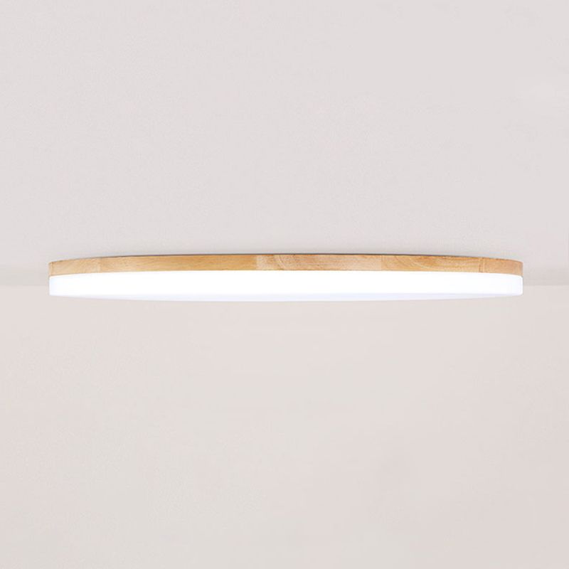 Plafonnier LED Rond en Bois