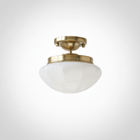 Mini Ceiling Pendant Light Art Deco Metal Glass, E26 Base, Hardwired