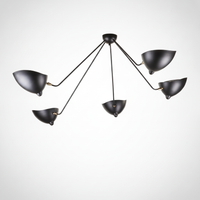 Multi Arm Spider Ceiling Light Lacquered Aluminum and Steel with