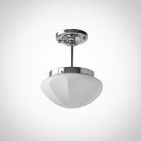 Mini Ceiling Pendant Light Art Deco Metal Glass, E26 Base, Hardwired