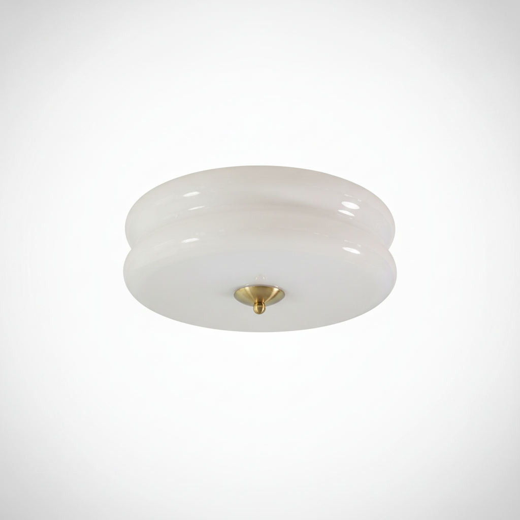 Flush Mount Ceiling Light Art Deco Vintage Ribbed Glass