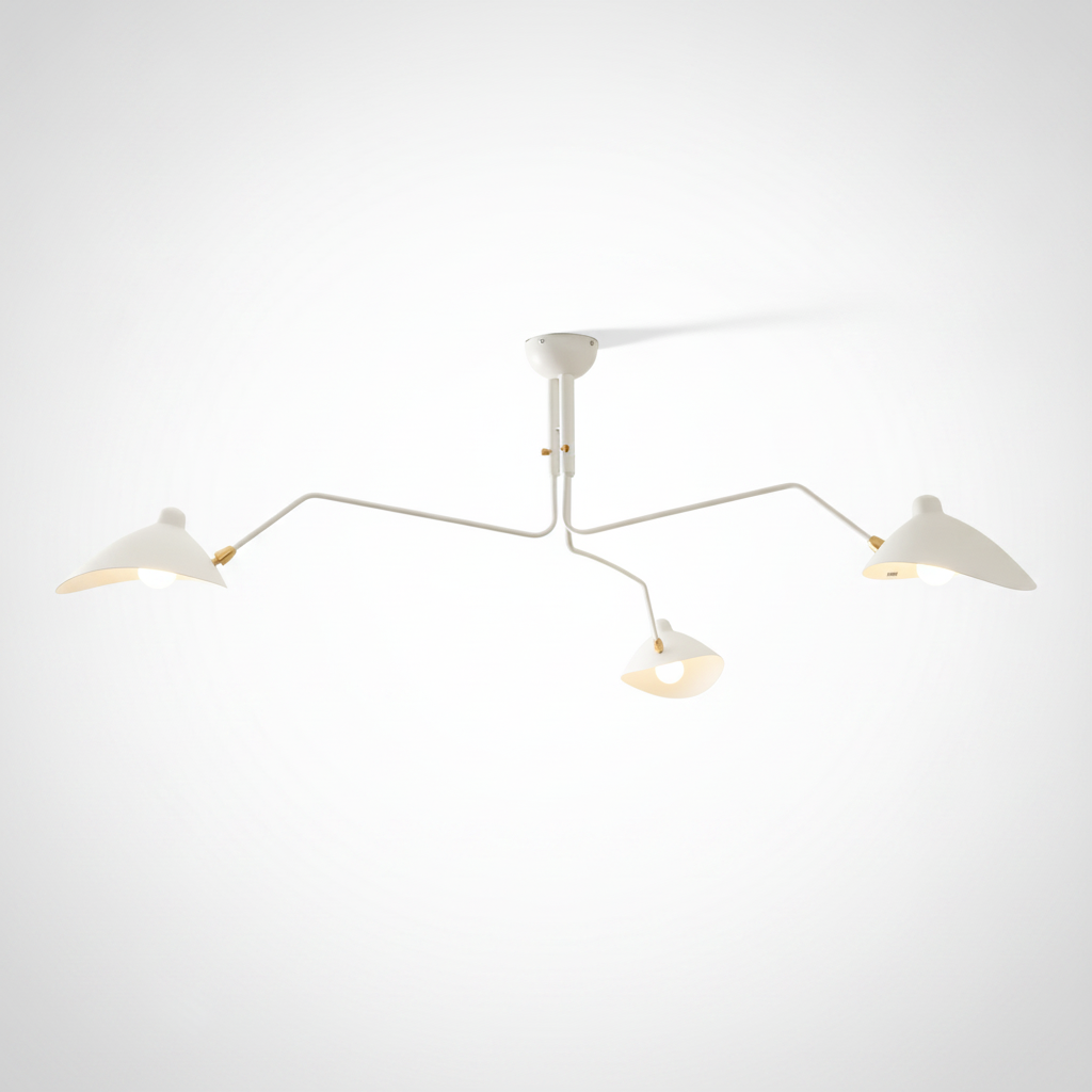 Multi-Arm Spider Ceiling Light Designer Metal Brass Hardware