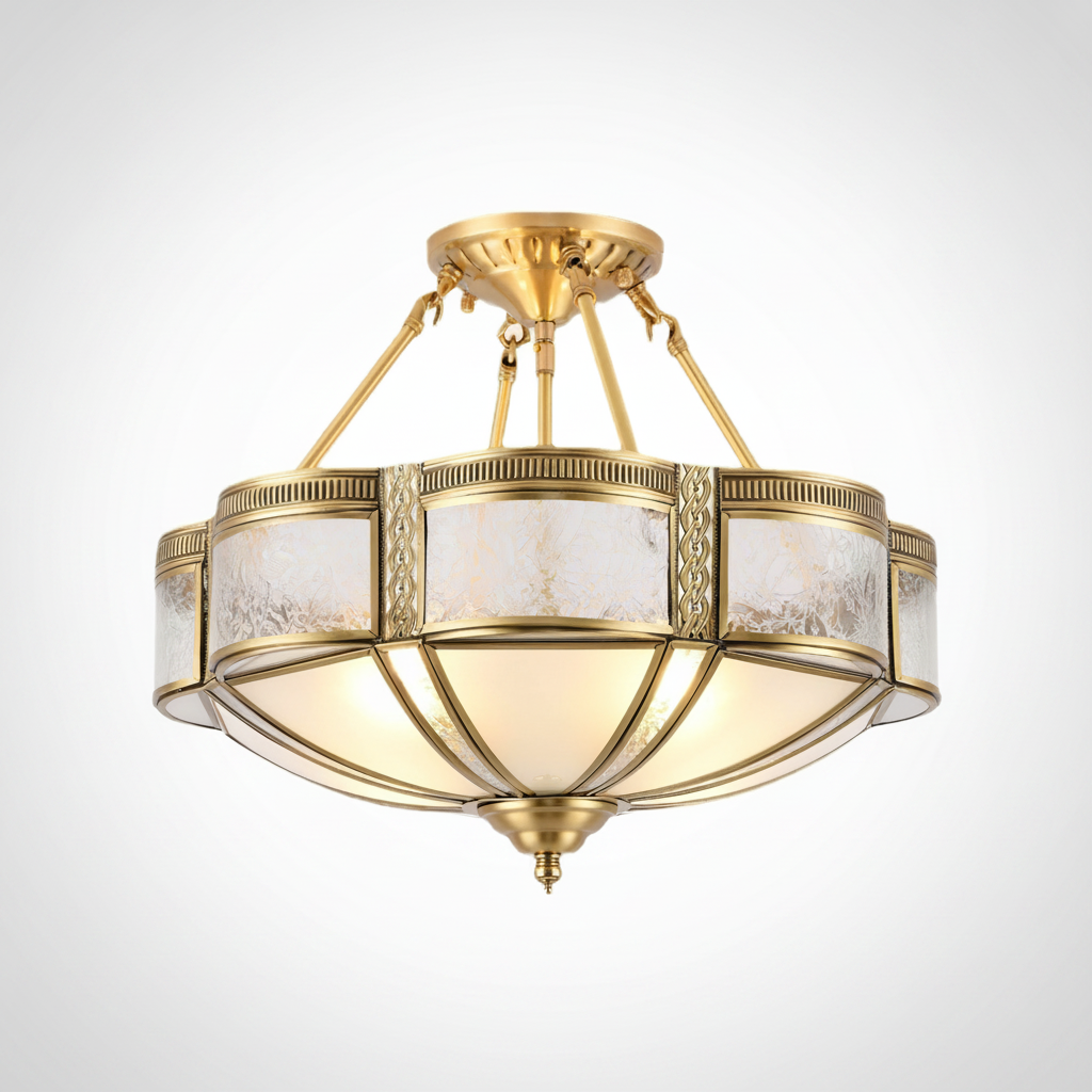 Floral Brass Ceiling Lamp