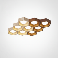 Flush Mount Ceiling Light Yellow Travertine Stone with Frame