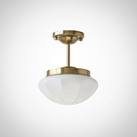 Mini Ceiling Pendant Light Art Deco Metal Glass, E26 Base, Hardwired