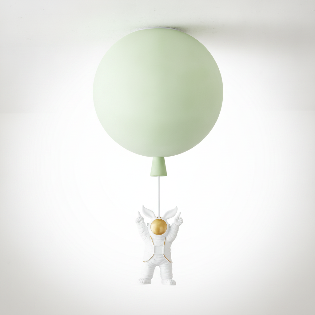 Frosted Balloon Ceiling Light, Metal, Acrylic, E26 Base
