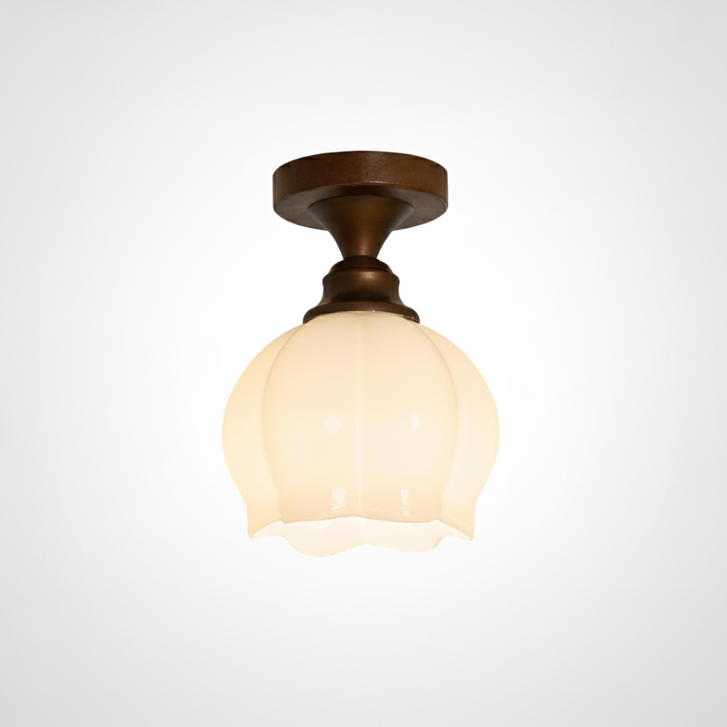 Marcellis Ceiling Lamp, Bronze, Glass, E26 Base