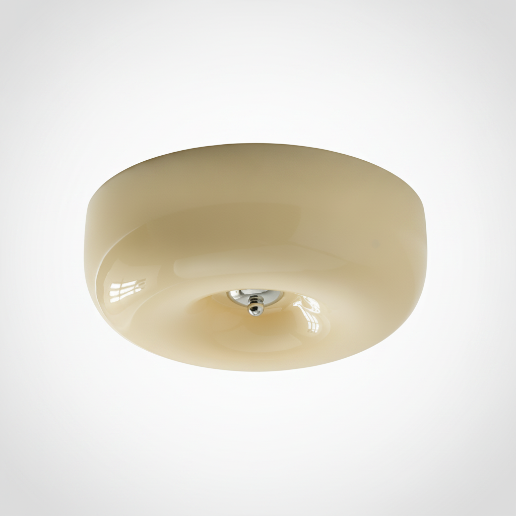 Pudding Mouth Blown Glass Flush Mount Ceiling Light, Integrated LED