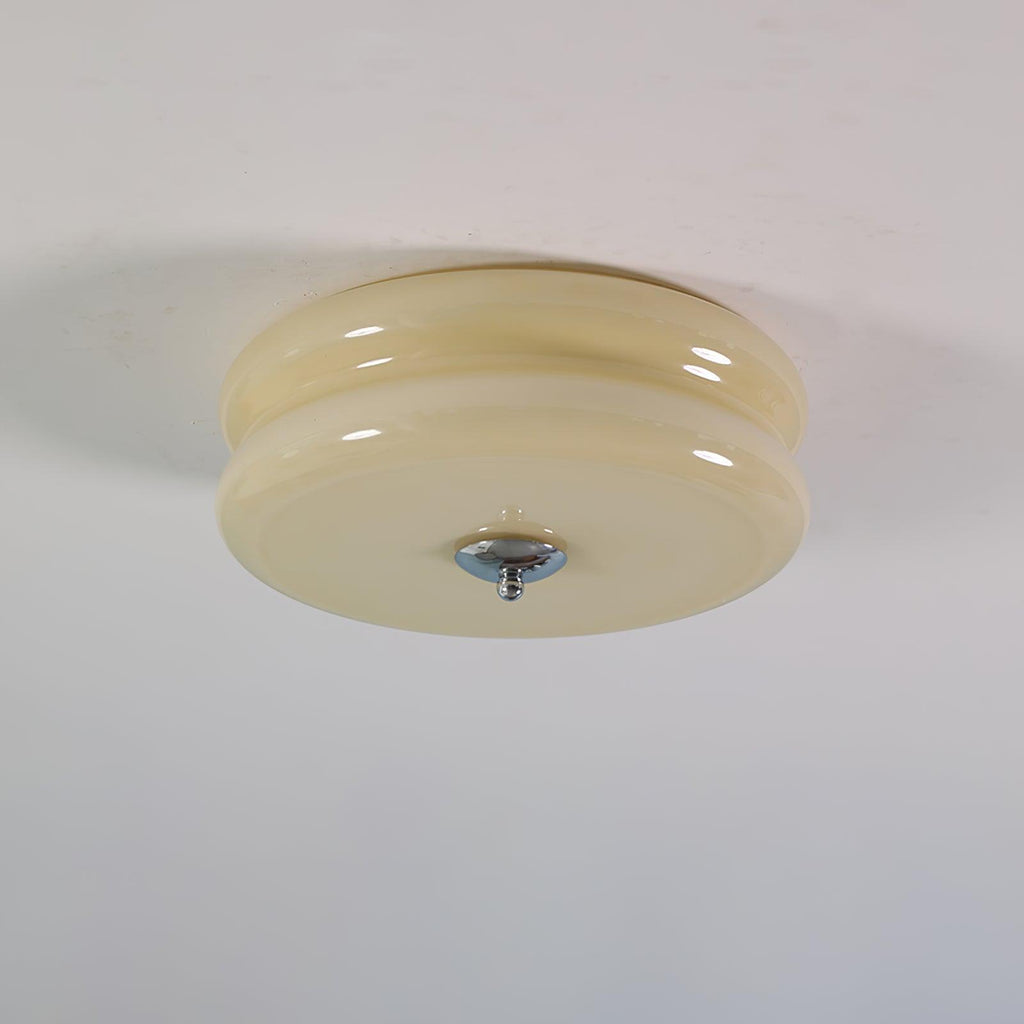 Plafonnier Art Déco en Verre Vintage