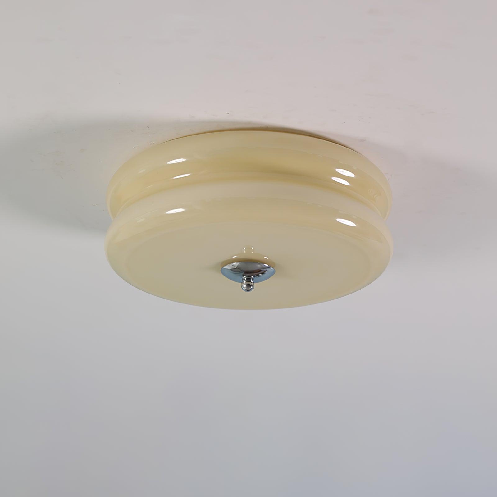 Plafonnier Art Déco en Verre Vintage