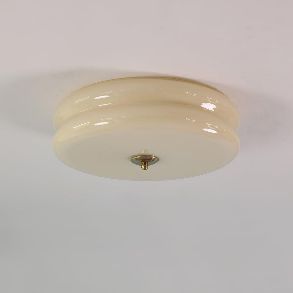 Plafonnier Art Déco en Verre Vintage