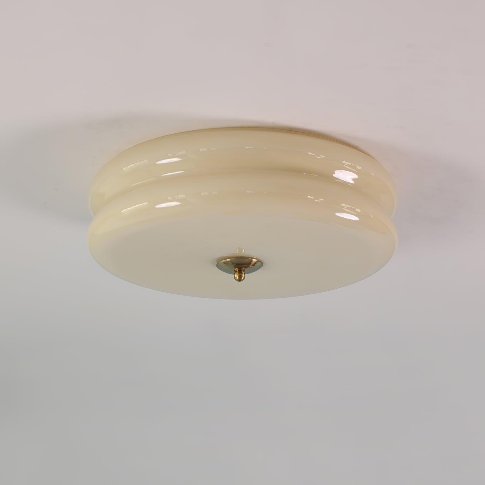 Plafonnier Art Déco en Verre Vintage