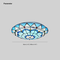 Plafonnier Hémicycle en Verre Style Tiffany