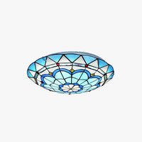 Plafonnier Hémicycle en Verre Style Tiffany
