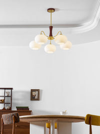 Brass Wooden Persimmon Chandelier