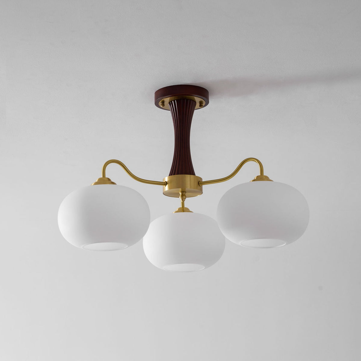 Brass Wooden Persimmon Chandelier