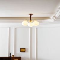 Brass Wooden Persimmon Chandelier