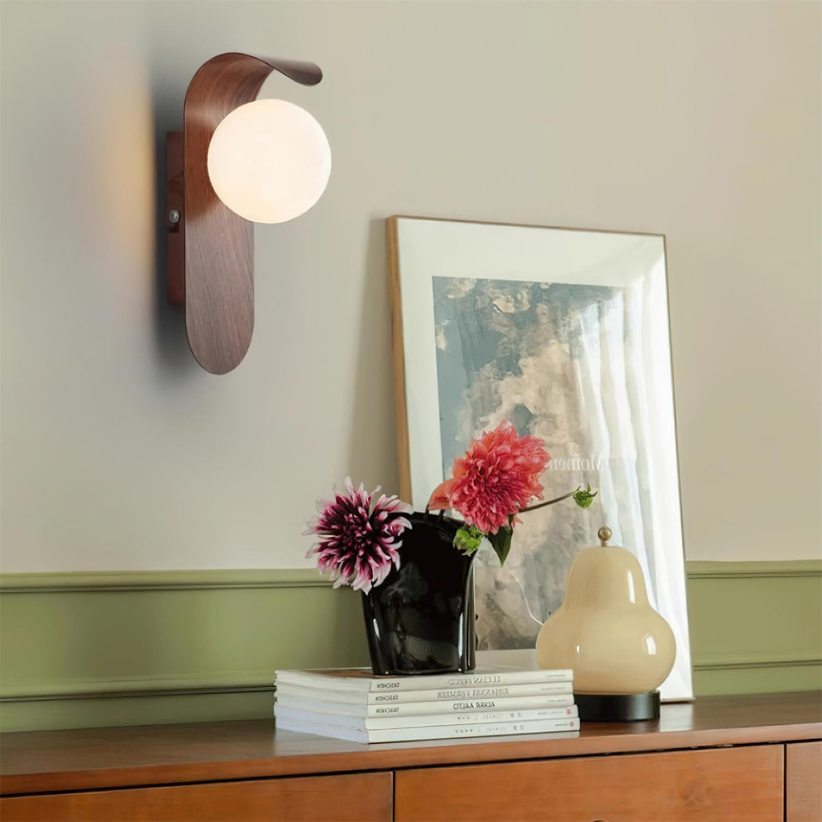 Applique Murale en Bois avec Globe