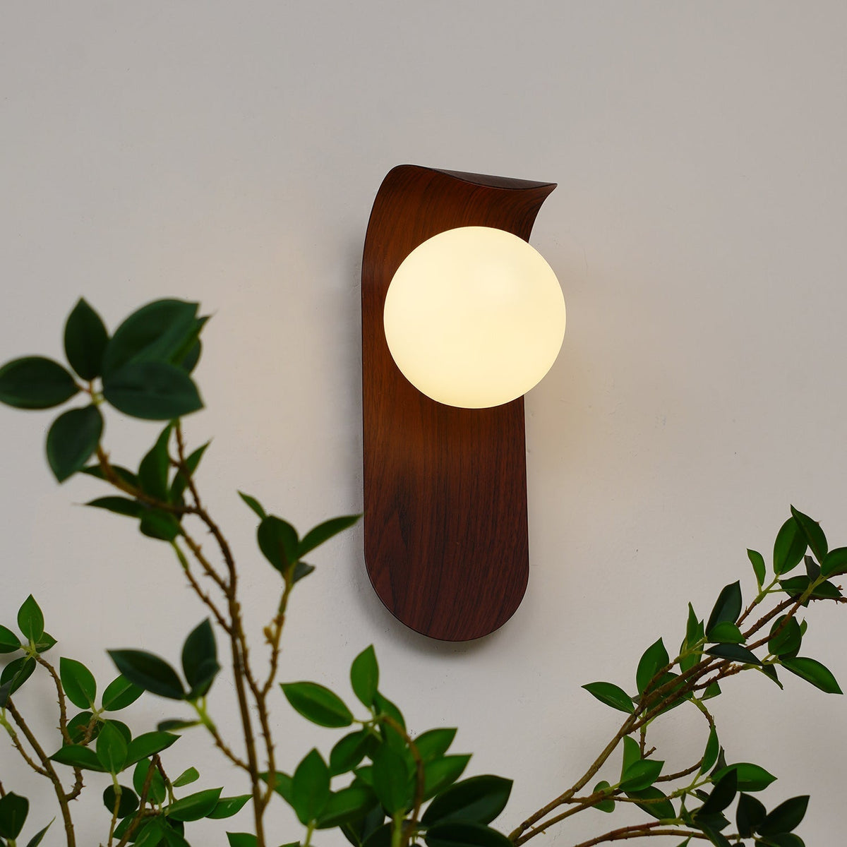Applique Murale en Bois avec Globe