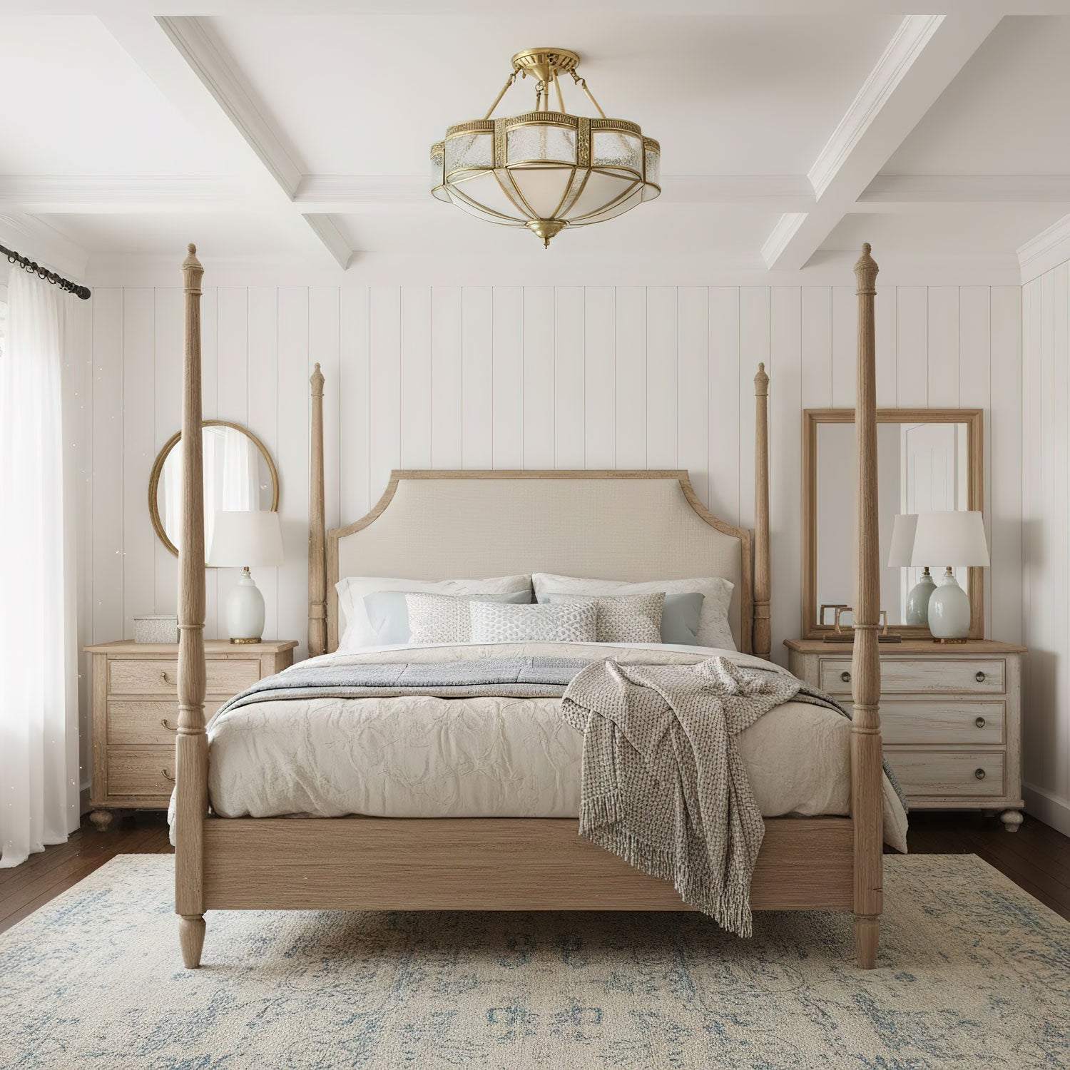 Floral Brass Ceiling Lamp