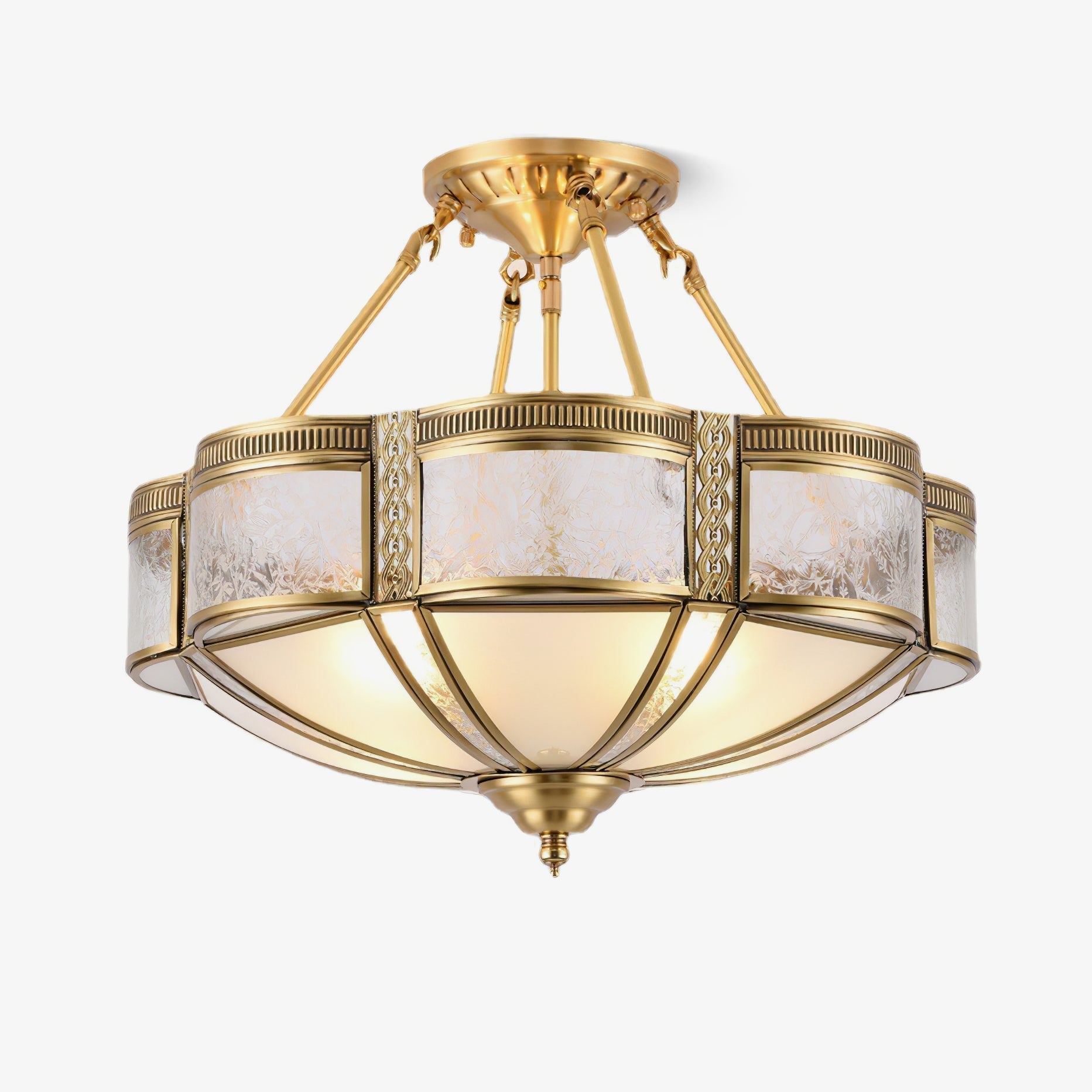 Floral Brass Ceiling Lamp