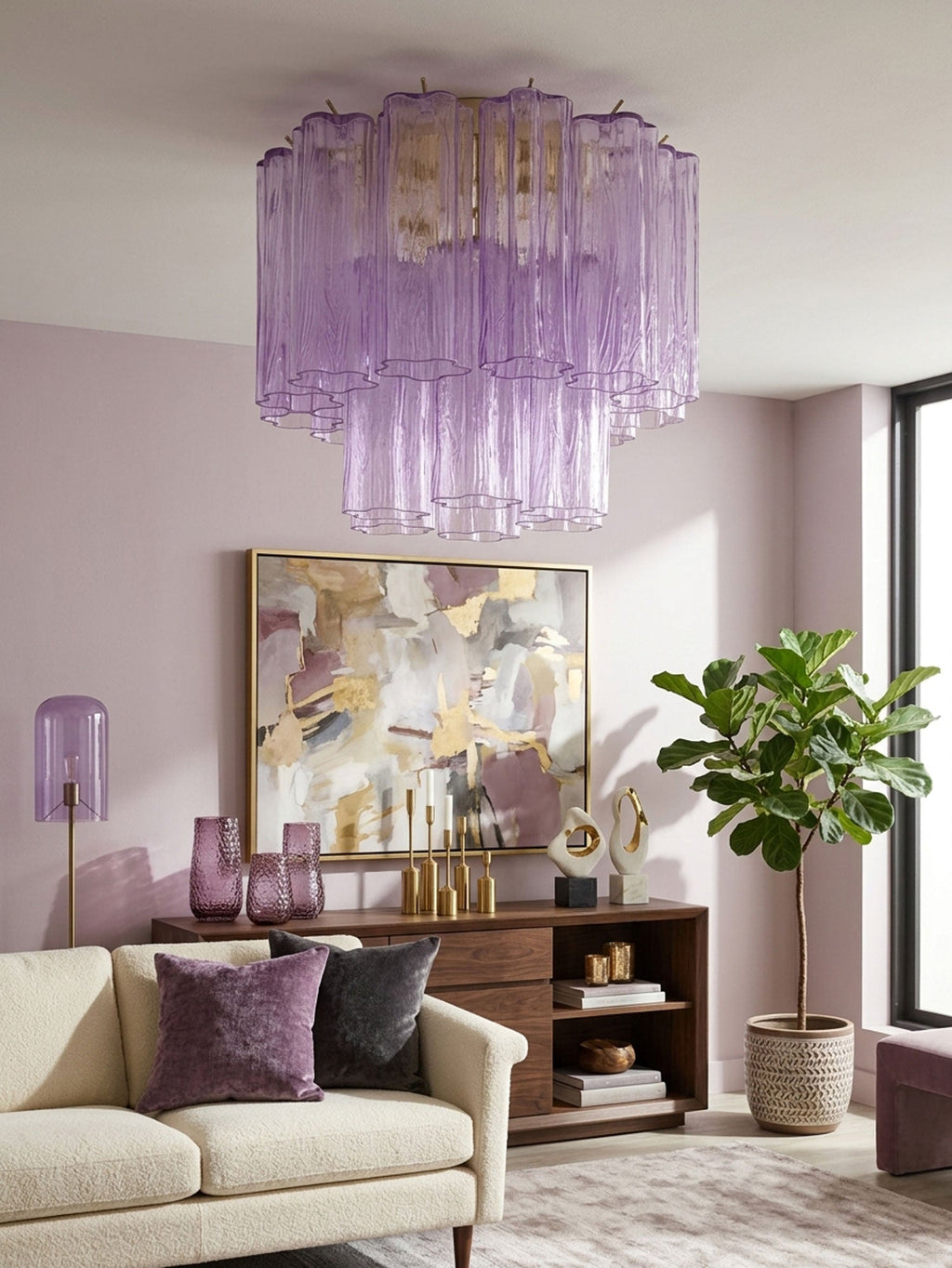 Starburst Art Glass Flush Mount