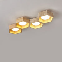 Honeycomb Travertine Ceiling Lamp
