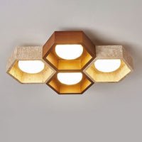Honeycomb Travertine Ceiling Lamp