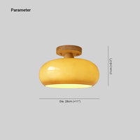 Plafonnier Encastré en Bois et Verre