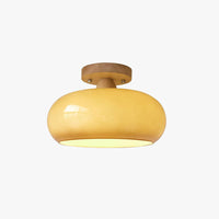 Plafonnier Encastré en Bois et Verre