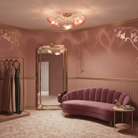 Lotus Leaf Glass Ceiling Lamp