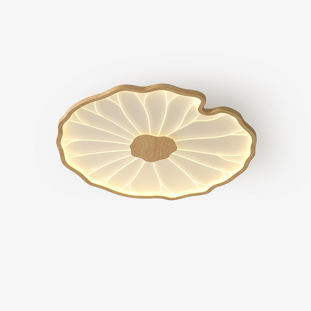 Plafonnier Feuille de Lotus en Bois