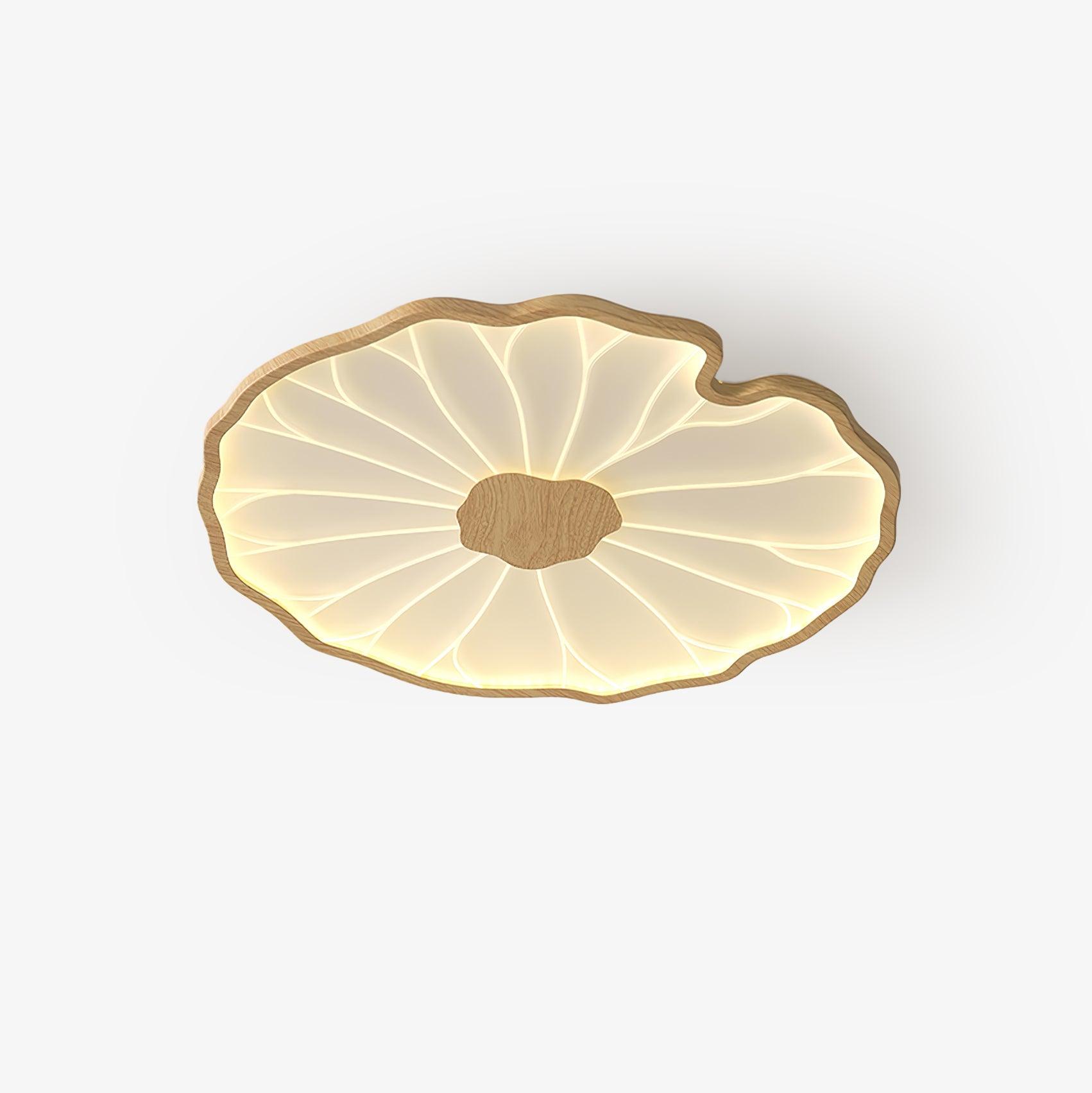 Plafonnier Feuille de Lotus en Bois