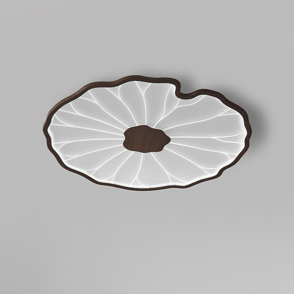 Plafonnier Feuille de Lotus en Bois