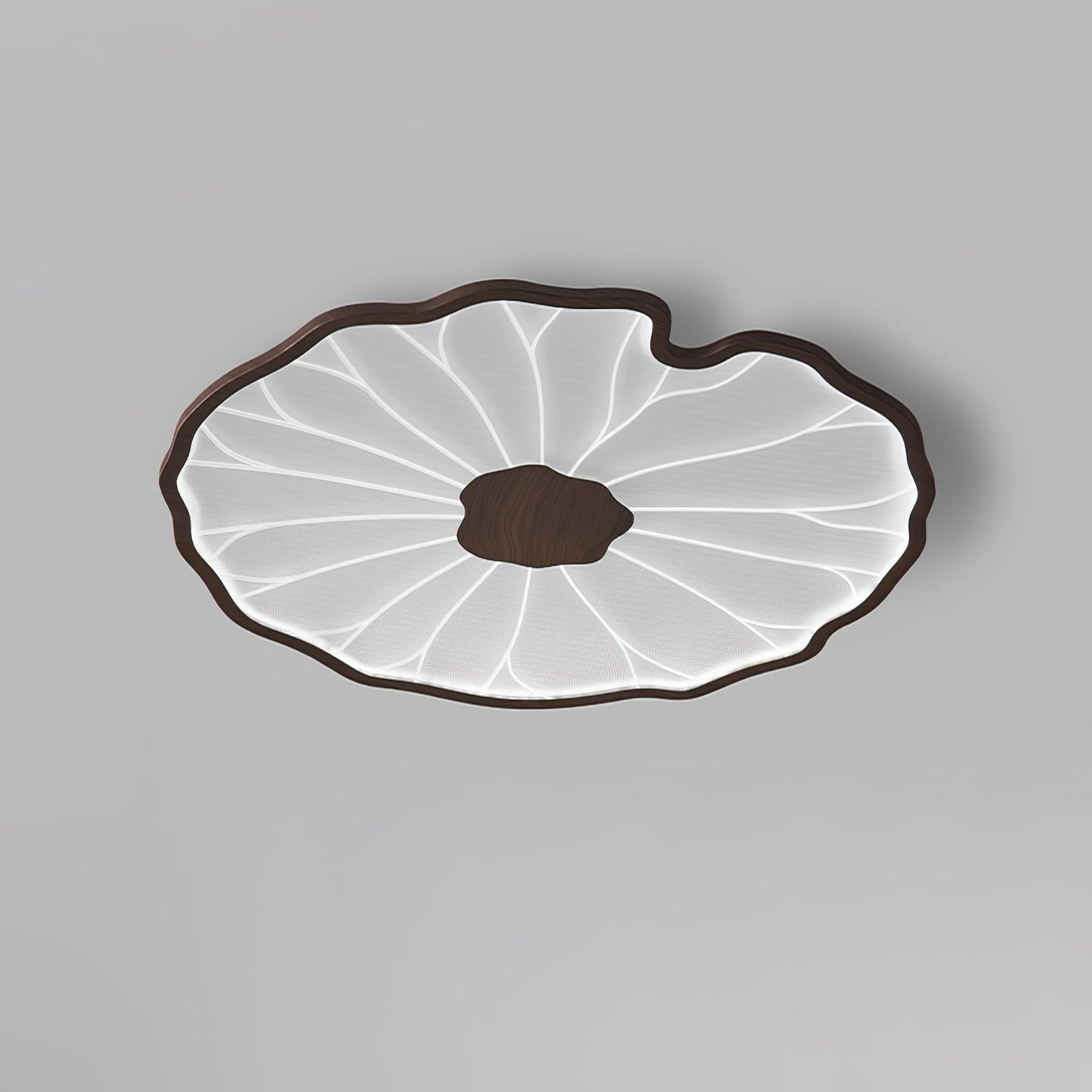 Plafonnier Feuille de Lotus en Bois