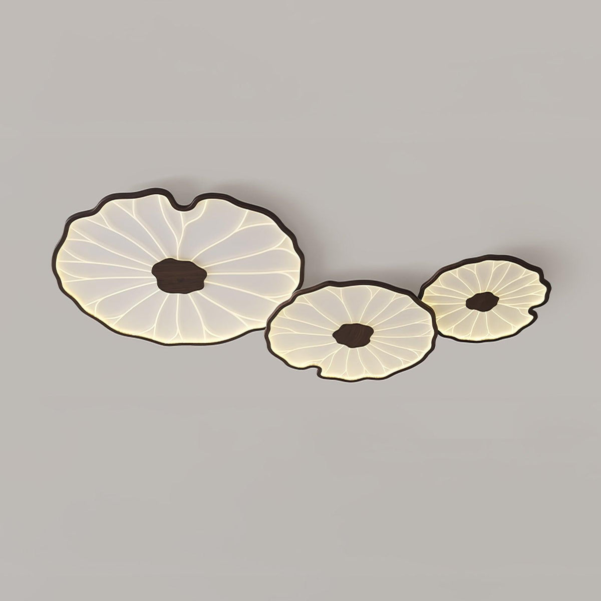 Plafonnier Feuille de Lotus en Bois