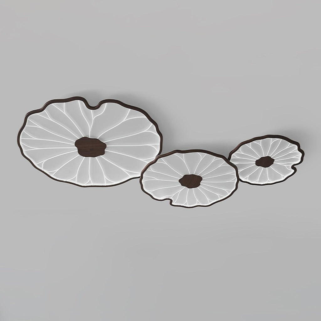 Plafonnier Feuille de Lotus en Bois
