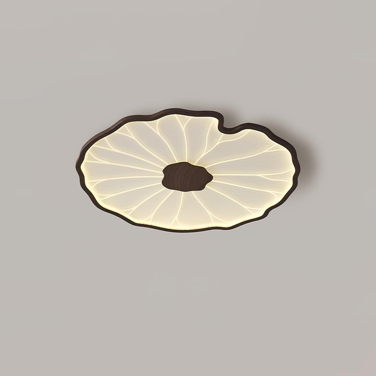 Plafonnier Feuille de Lotus en Bois