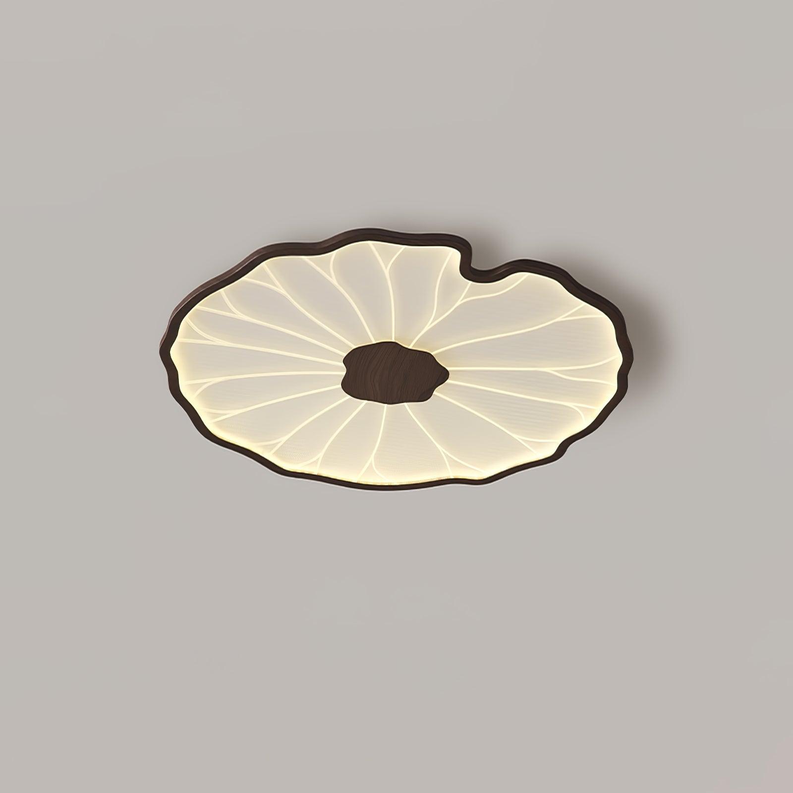 Plafonnier Feuille de Lotus en Bois