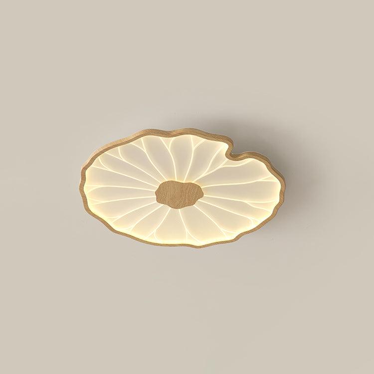 Plafonnier Feuille de Lotus en Bois