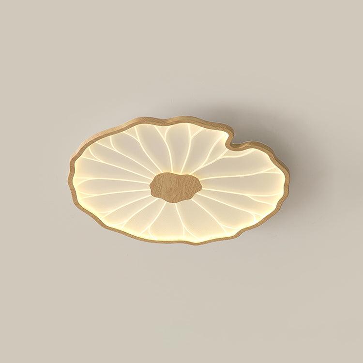 Plafonnier Feuille de Lotus en Bois