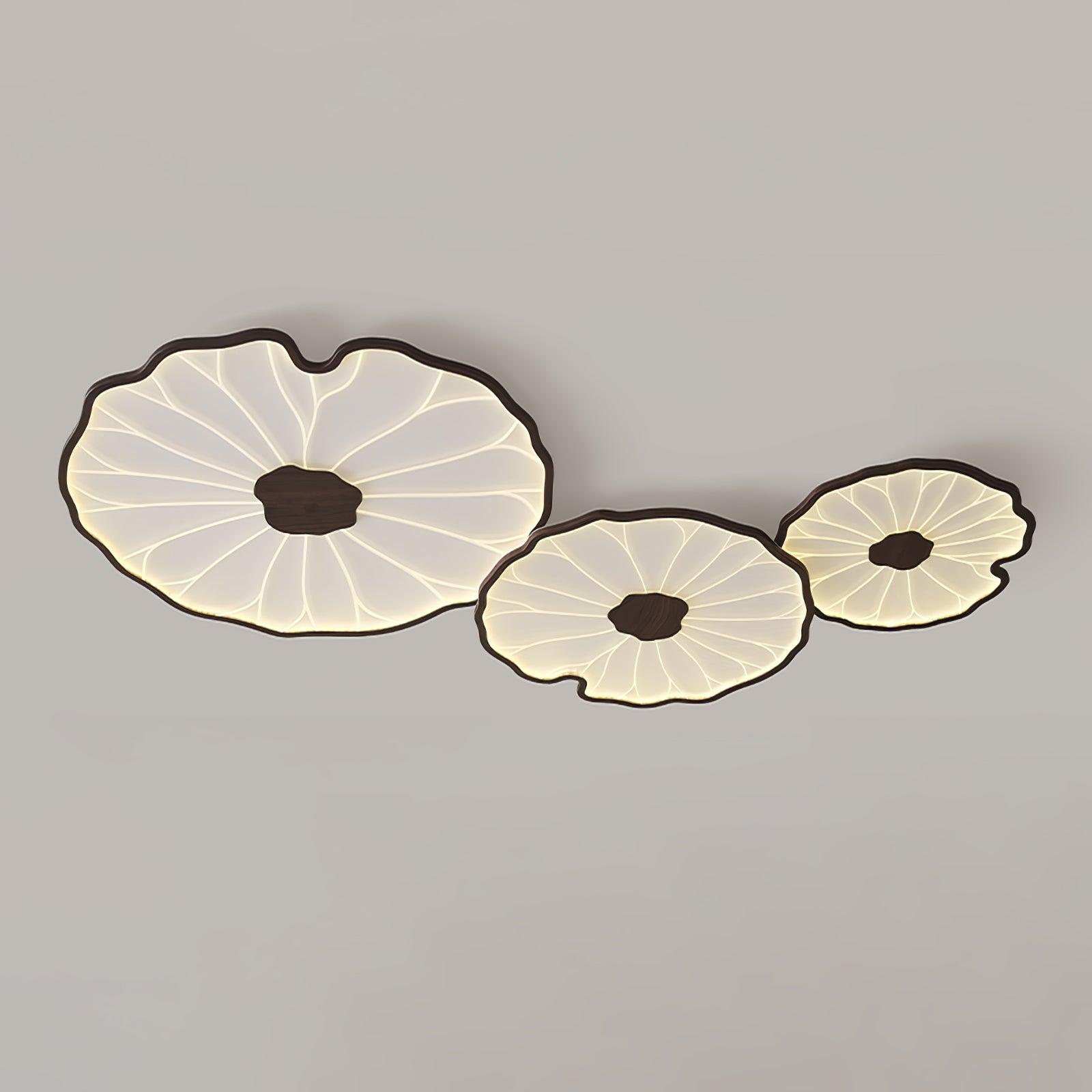 Plafonnier Feuille de Lotus en Bois